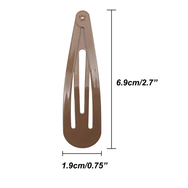 manipepe 20 Pieces 2.7'' Big Size No Slip Metal Snap Hair Clips Women Barrettes Black Hair Pins (10 black 10 Brown) - Image 3